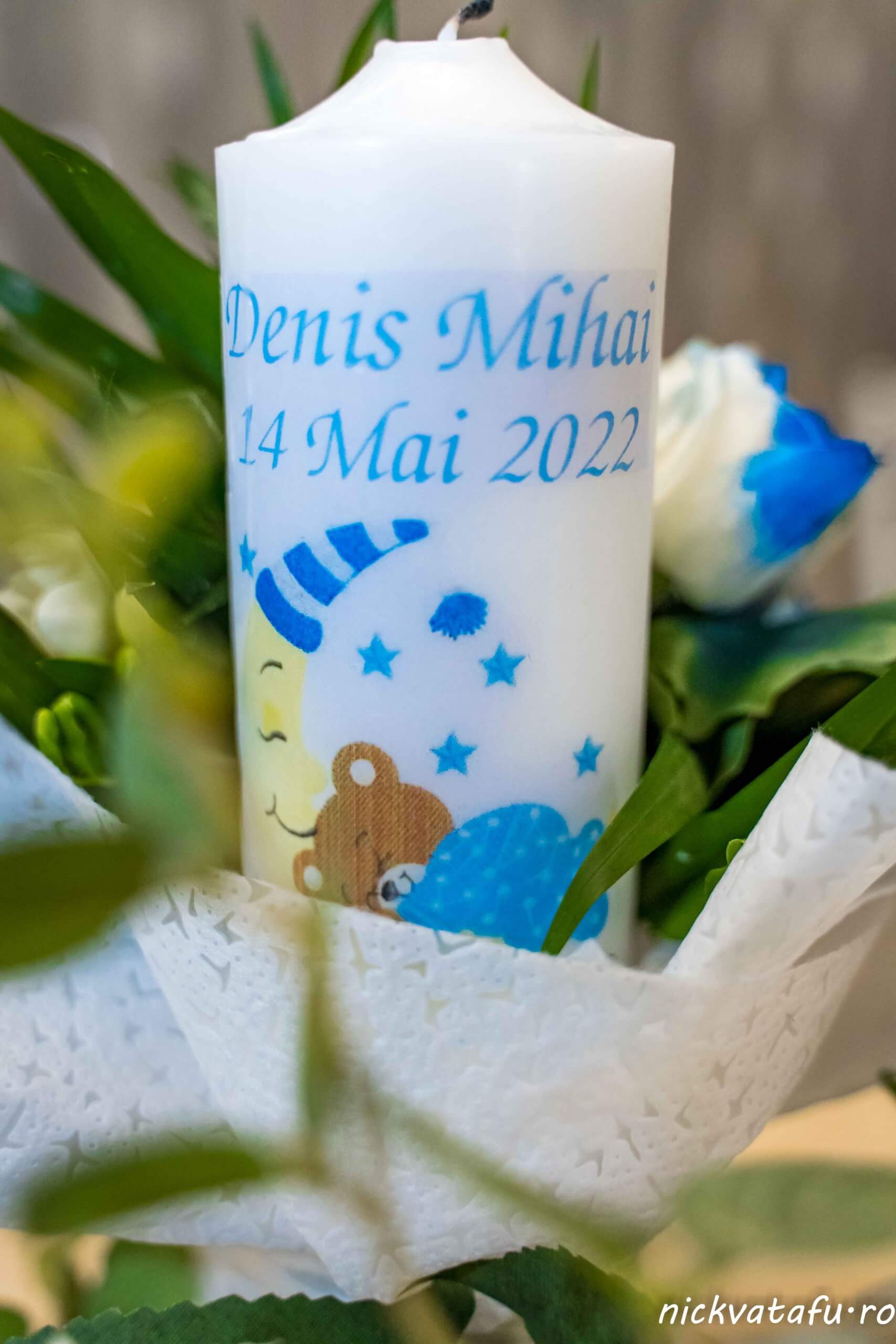 lumanare botez baiat flori fotograf